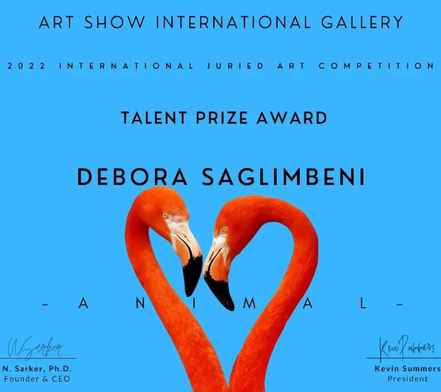 Attestato del premio Talent Prize Award di ART SHOW INTERNATIONAL GALLERY.